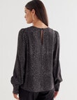 Oliver Black Long Sleeve Fashion Top, Charcoal Snake product photo View 02 S