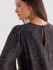 Oliver Black Long Sleeve Fashion Top, Charcoal Snake product photo View 04 S