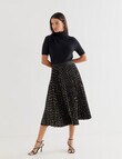 Oliver Black Pleated Skirt, Black & Green product photo View 03 S