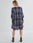 Zest Frill Tier Dress, Check Navy product photo View 02 S