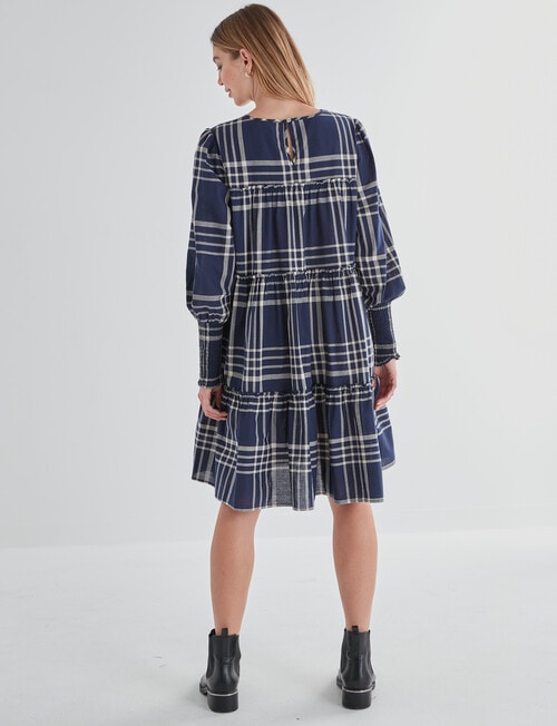 Zest Frill Tier Dress, Check Navy product photo View 02 L