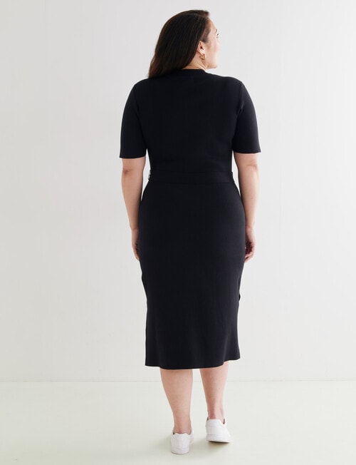Studio Curve Fully Fashioned Knit Dress, Black product photo View 02 L