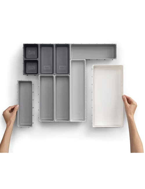 Joseph Joseph Blox Drawer Organiser, 10-Piece Set, Grey product photo View 03 L