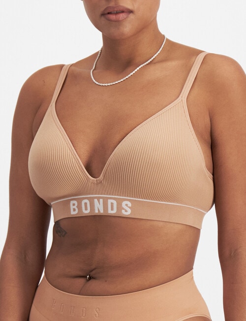 Bonds Retro Rib Wire Free Tee, Beige, 6-22 product photo View 02 L