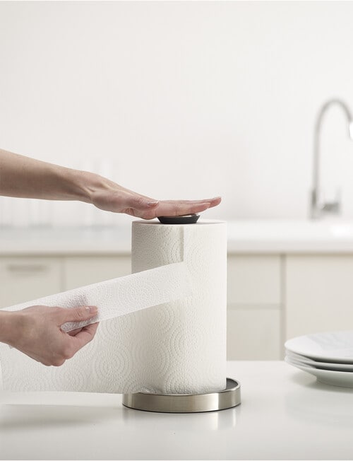 Joseph Joseph Push & Tear Kitchen Roll Holder, Grey product photo View 04 L