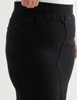 Denim Republic Curve Pull On Pencil Skirt, Black product photo View 04 S