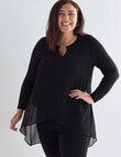 Studio Curve Necklace Tunic, Black product photo