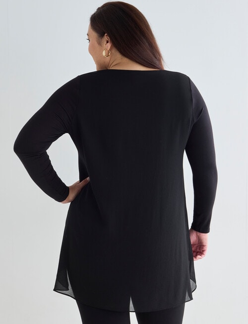 Studio Curve Necklace Tunic, Black product photo View 02 L