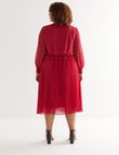 Studio Curve Pleated Dress, Red product photo View 02 S