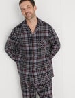 Chisel Check Flannel Long PJ Set, Black, Grey & Red product photo View 03 S