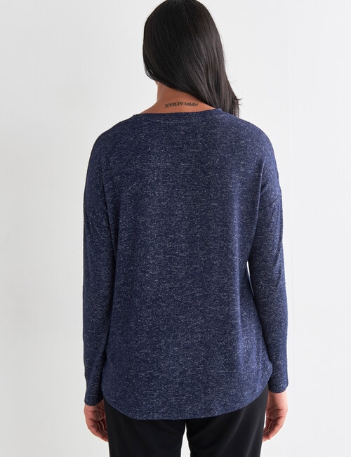 Zest Supersoft Brushed Crew Tee, Navy Marle product photo View 02 L
