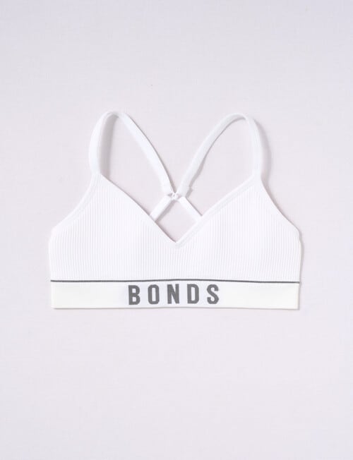 Bonds Retro Rib Contour Crop, White product photo