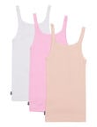 Bonds Teena Singlet, 3-Pack, Tea Party, White & Pink product photo View 03 S