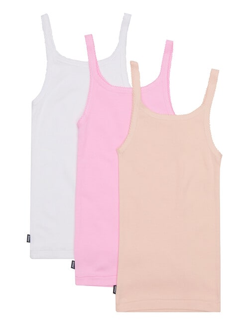 Bonds Teena Singlet, 3-Pack, Tea Party, White & Pink product photo View 03 L