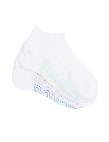 Bonds Logo Light Low Cut Sock, 4-Pack, White & Multi, 3-11 product photo