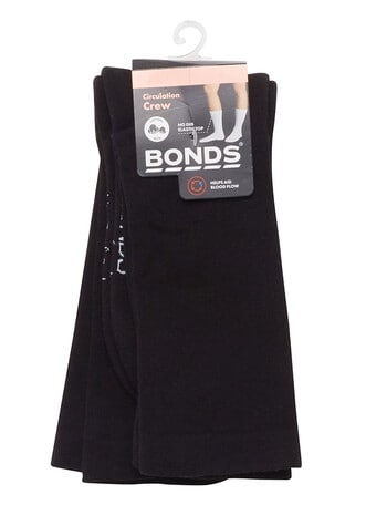 Bonds Comfy Circulation Crew Socks, 2-Pack, Black, 3-11 product photo