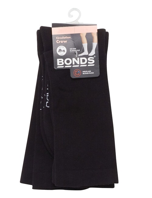 Bonds Comfy Circulation Crew Socks, 2-Pack, Black, 3-11 product photo