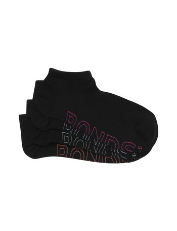 Bonds Logo Light Low Cut Sock, 4-Pack, Black & Multi, 3-11 product photo