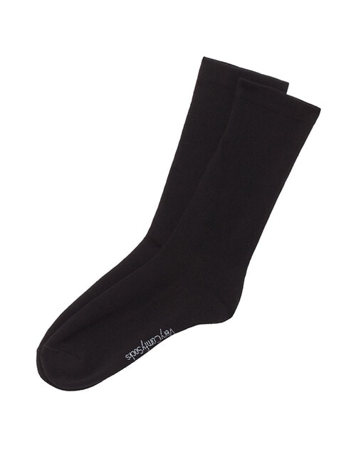 Bonds Comfy Circulation Crew Socks, 2-Pack, Black, 3-11 product photo View 02 L