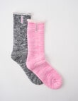 Bonds Wool Blend Crew Socks, 2- Pack Lolly & Black, 3-11 product photo