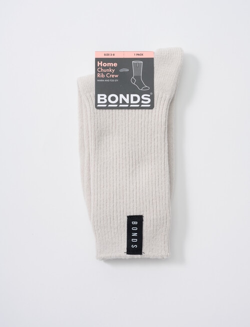 Bonds Chunky Rib Socks, Stone Throw product photo View 02 L