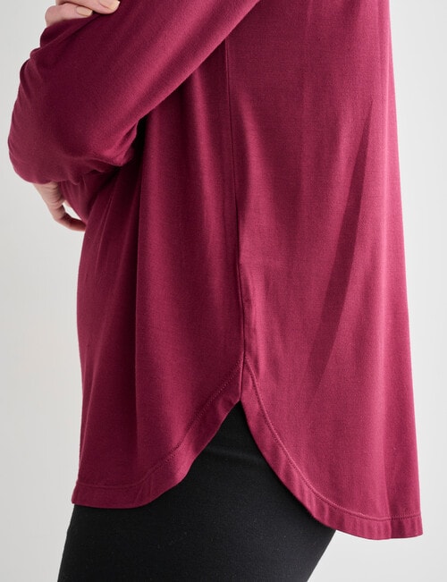 Bodycode Long Sleeve Boxy Tee, Wine product photo View 05 L