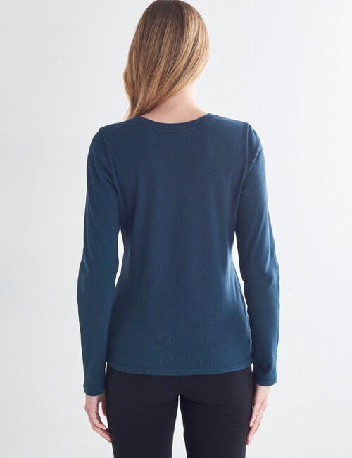 Bodycode Rib Long Sleeve Tee, Pacific product photo View 02 L
