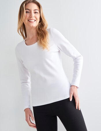 Bodycode Rib Long Sleeve Tee, White product photo