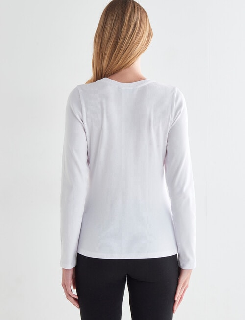 Bodycode Rib Long Sleeve Tee, White product photo View 02 L
