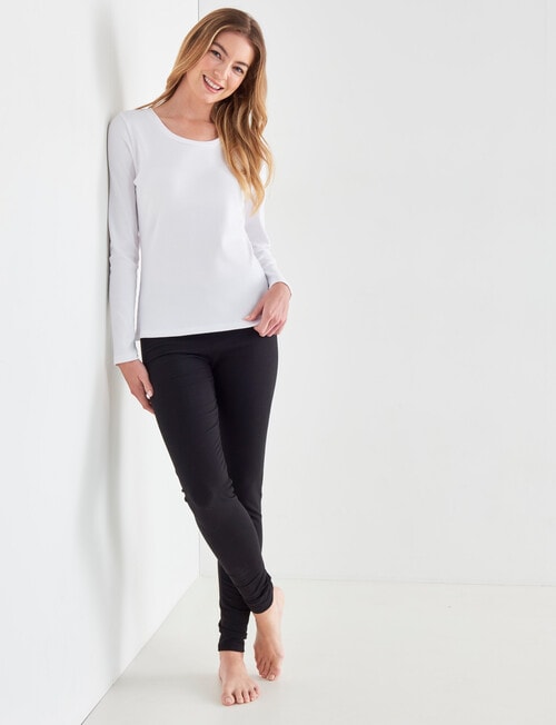 Bodycode Rib Long Sleeve Tee, White product photo View 03 L