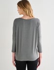 Bodycode 3/4 Sleeve Batwing Tee, Laurel product photo View 02 S