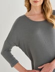 Bodycode 3/4 Sleeve Batwing Tee, Laurel product photo View 04 S