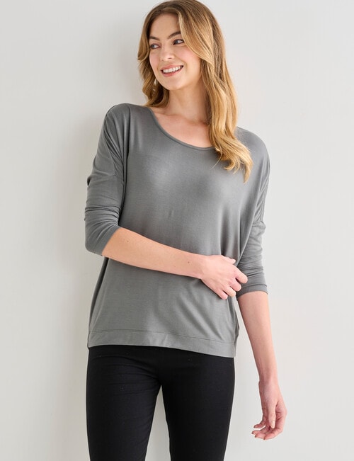 Bodycode 3/4 Sleeve Batwing Tee, Laurel product photo View 05 L