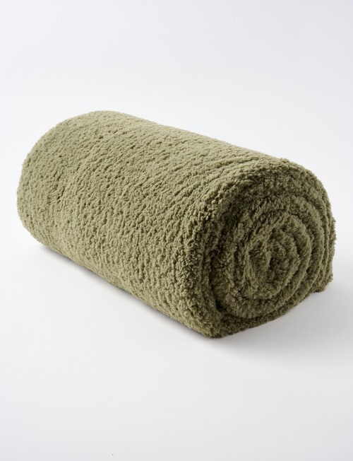 Haven Teddy Throw, Olive product photo View 03 L