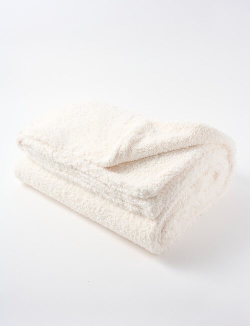 Haven Teddy Throw, White product photo View 04 L