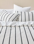 Haven Robbie Washed Duvet Cover Set, Coal Stripes product photo View 02 S