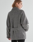 Zest Double Breasted Raglan Sleeve Coat, Houndstooth product photo View 02 S