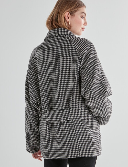 Zest Double Breasted Raglan Sleeve Coat, Houndstooth product photo View 02 L