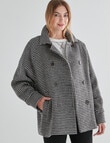 Zest Double Breasted Raglan Sleeve Coat, Houndstooth product photo View 05 S