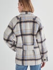 Zest Double Breasted Raglan Sleeve Coat, Sky Check product photo View 02 S