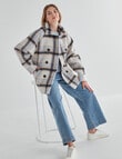 Zest Double Breasted Raglan Sleeve Coat, Sky Check product photo View 03 S