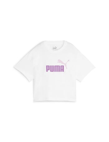 Puma Logo Cropped Tee, White product photo