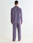 Chisel Check Flannel Long PJ Set, Navy, Red & White product photo View 02 S