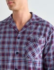 Chisel Check Flannel Long PJ Set, Navy, Red & White product photo View 04 S
