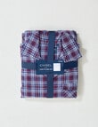 Chisel Check Flannel Long PJ Set, Navy, Red & White product photo View 05 S