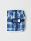 Chisel Check Flannel Long PJ Set, Blue & White product photo View 05 S