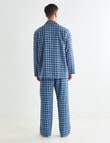 Chisel Check Flannel Long PJ Set, Navy & Blue product photo View 02 S