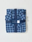 Chisel Check Flannel Long PJ Set, Navy & Blue product photo View 05 S