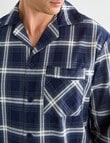 Chisel Check Flannel Long PJ Set, Navy, Grey & White product photo View 04 S
