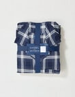 Chisel Check Flannel Long PJ Set, Navy, Grey & White product photo View 05 S